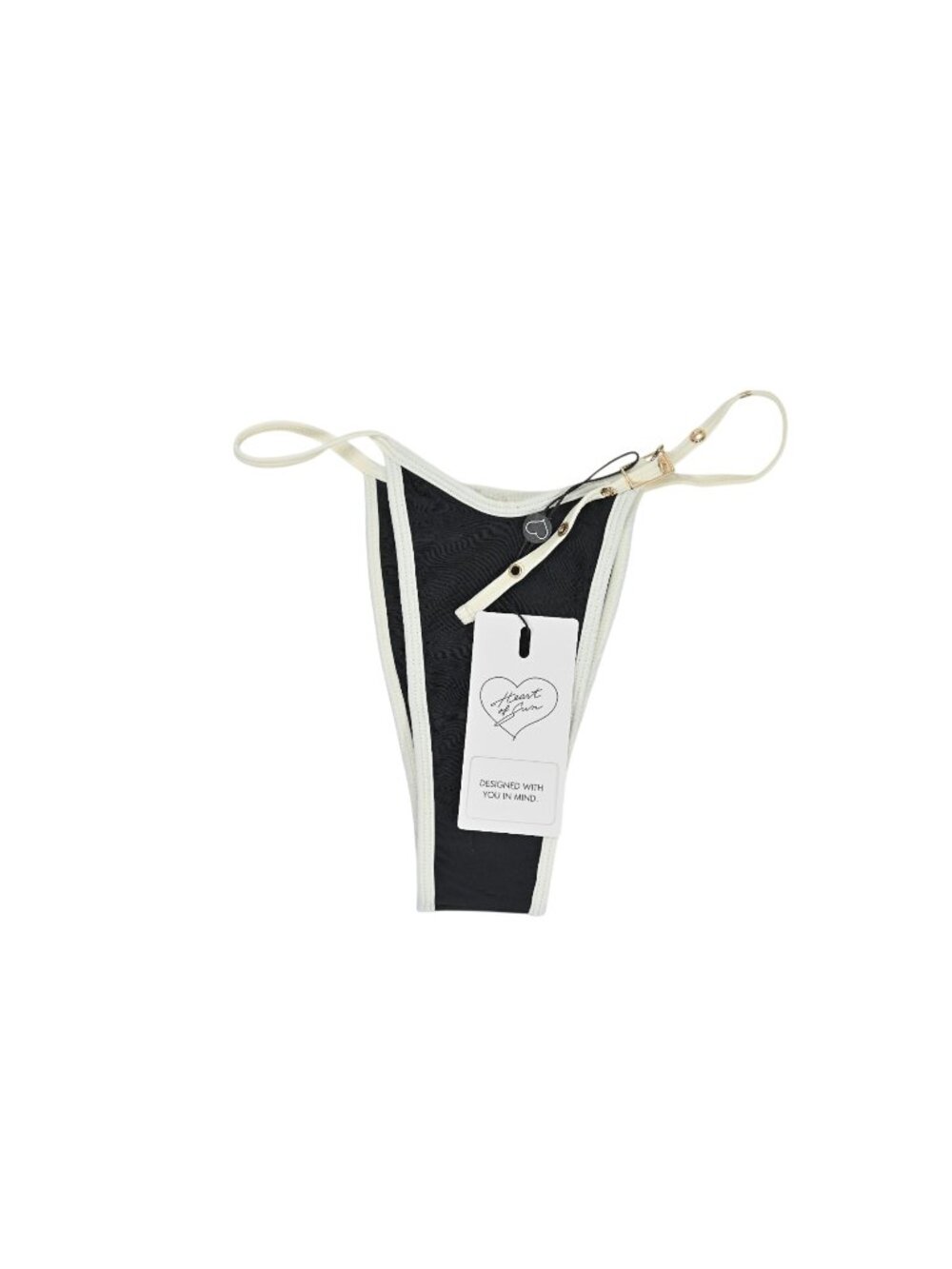 Heart of Sun Bardot Buckle Bikini Bottom in Black